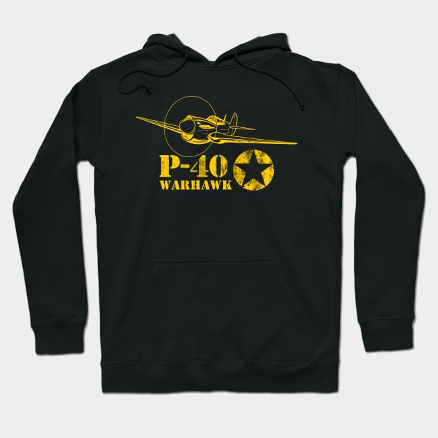 P-40 Warhawk (distressed) Hoodie by TCP